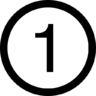 number one in a circle